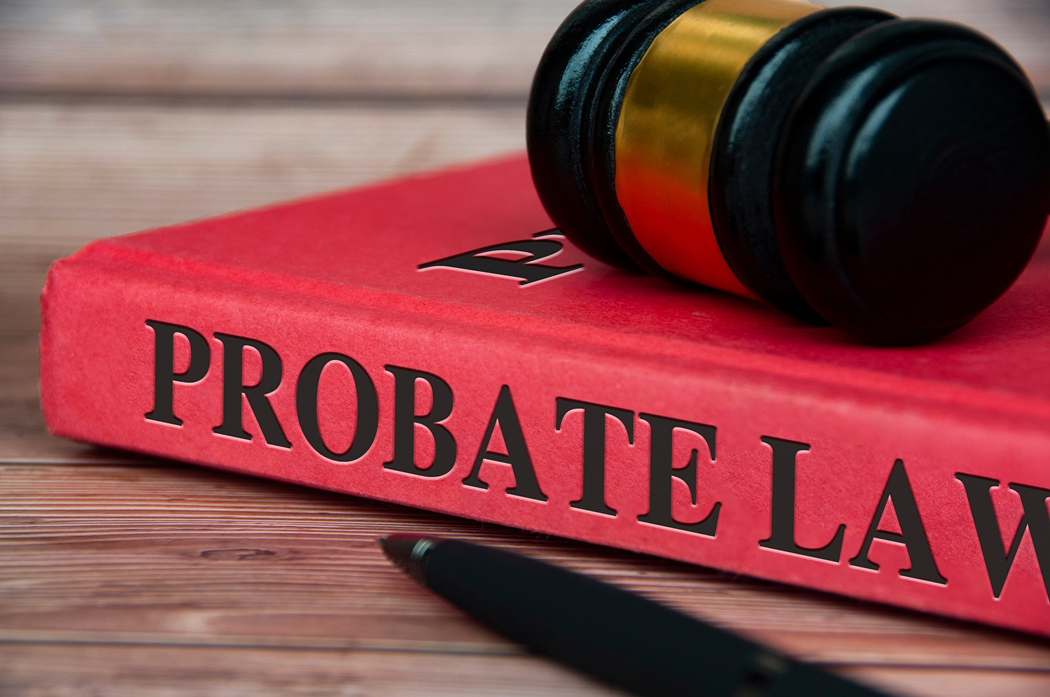 A red book that says, "probate law."